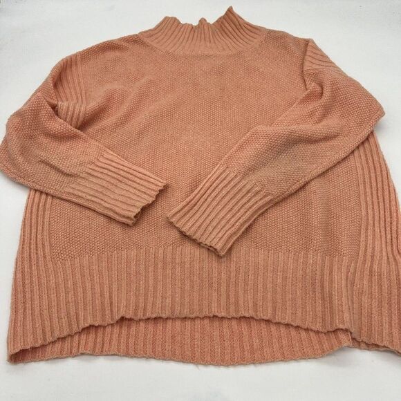 Anthropologie Angel of the North Aisla Mock Neck Knit Sweater Peach Medium - Picture 1 of 4